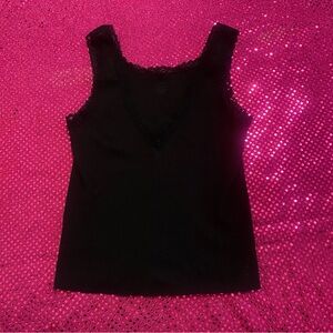 brandy melville john galt black ronnie lace trim tank top